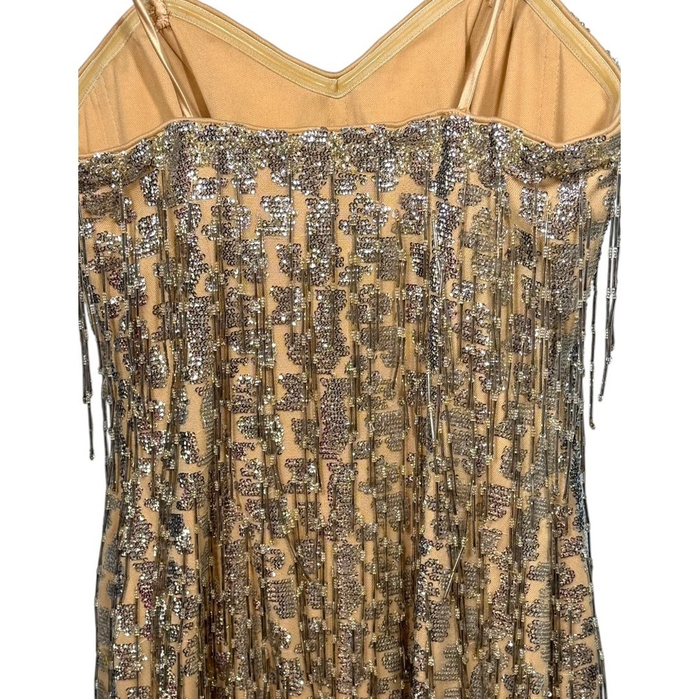 Vtg Y2K Caché Beaded Fringe Mini Dress Sz 2 XS Concert Party Hoco New Years Eve - Picture 11 of 12